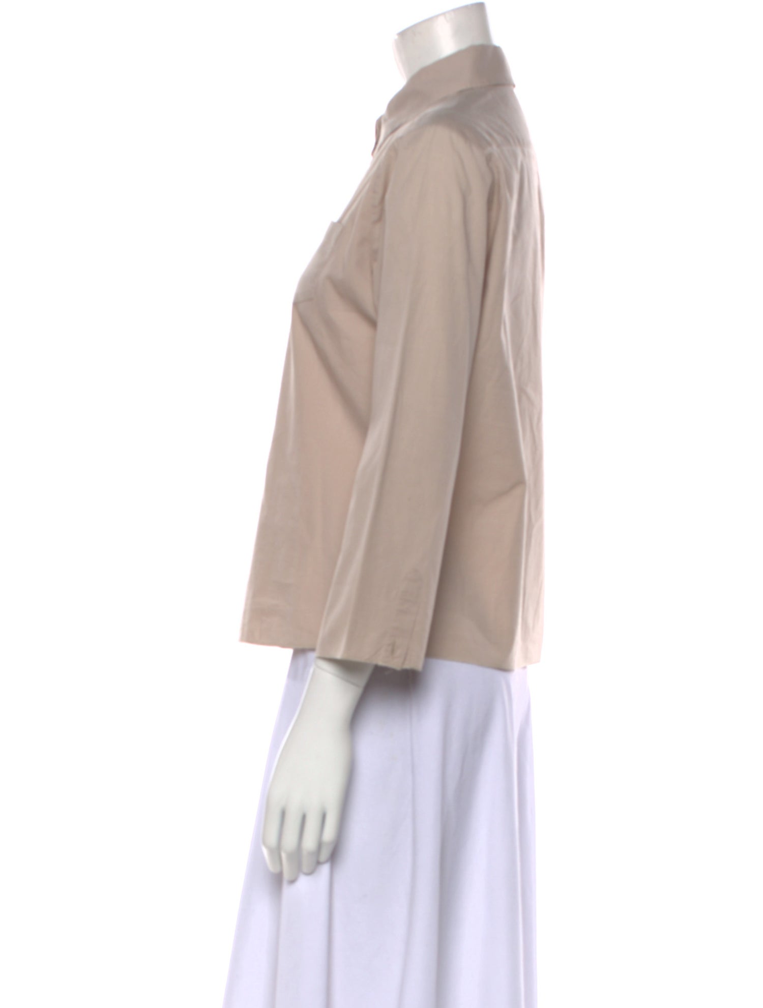 Jil Sander Navy Three-Quarter Sleeve Button-Up Top