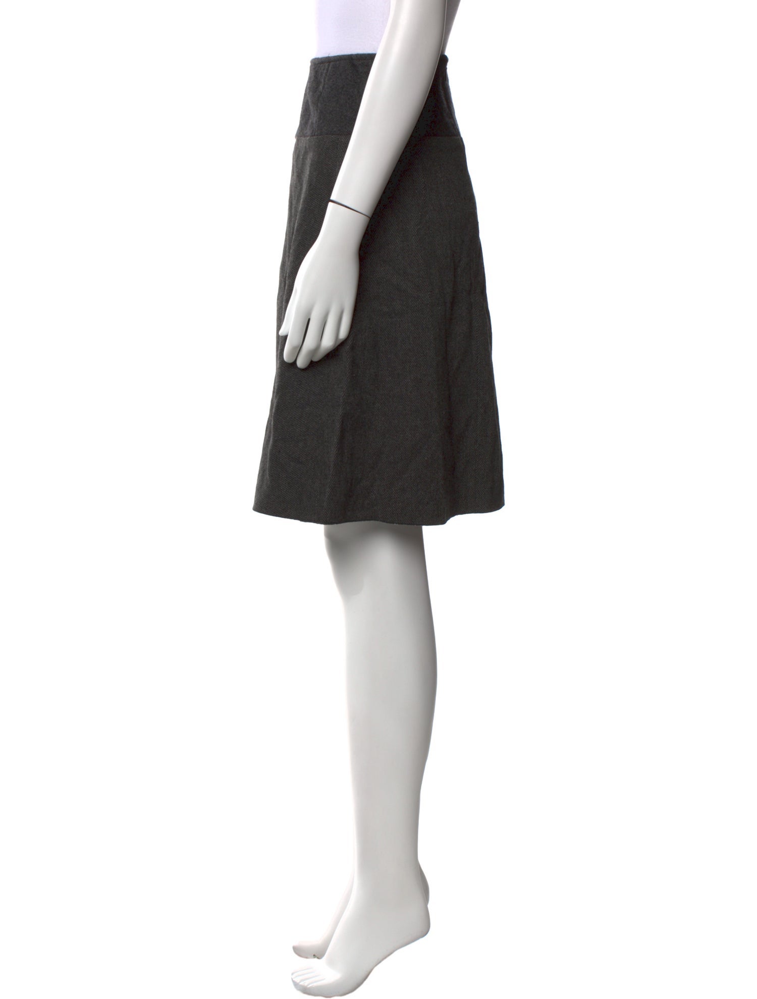 Jil Sander Navy Virgin Wool Knee-Length Skirt