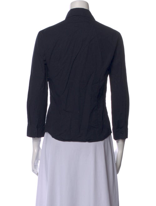 Jil Sander Navy Three-Quarter Sleeve Button-Up Top