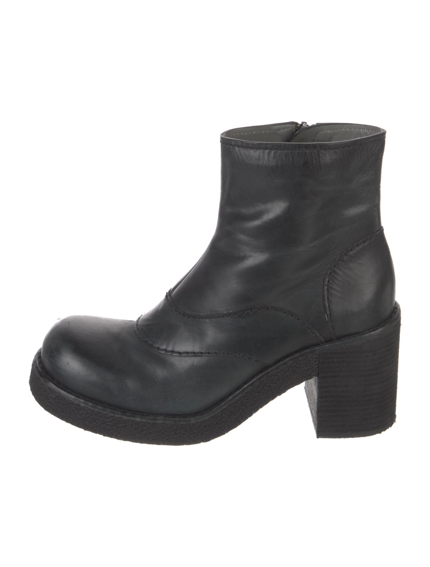 Jil Sander Navy Leather Boots