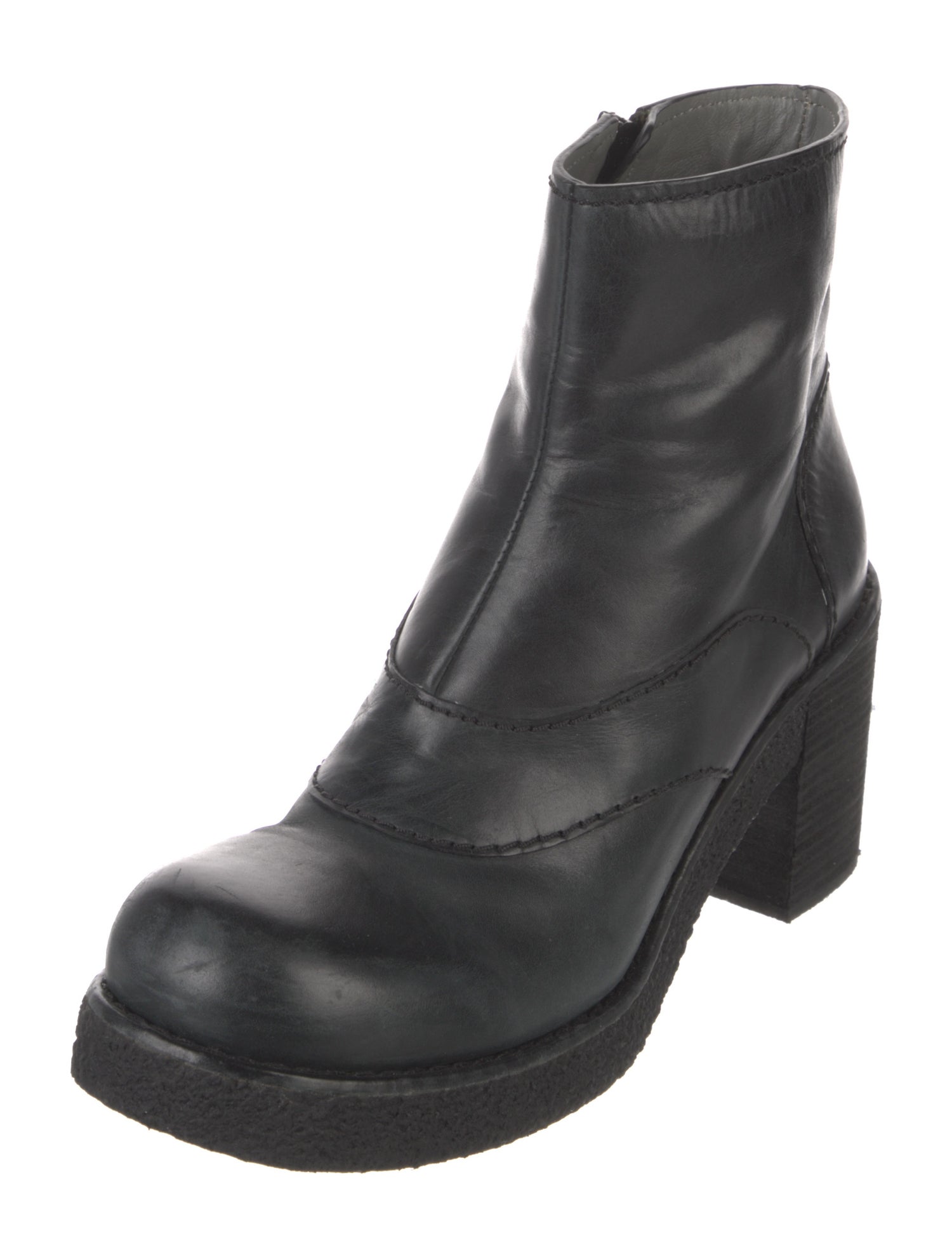 Jil Sander Navy Leather Boots