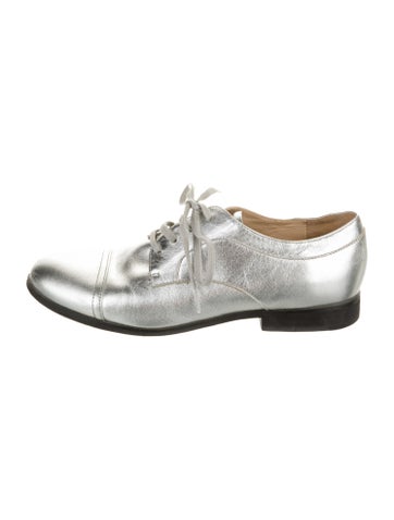 Jil Sander Navy Flats Leather Oxfords IT 35 | 5