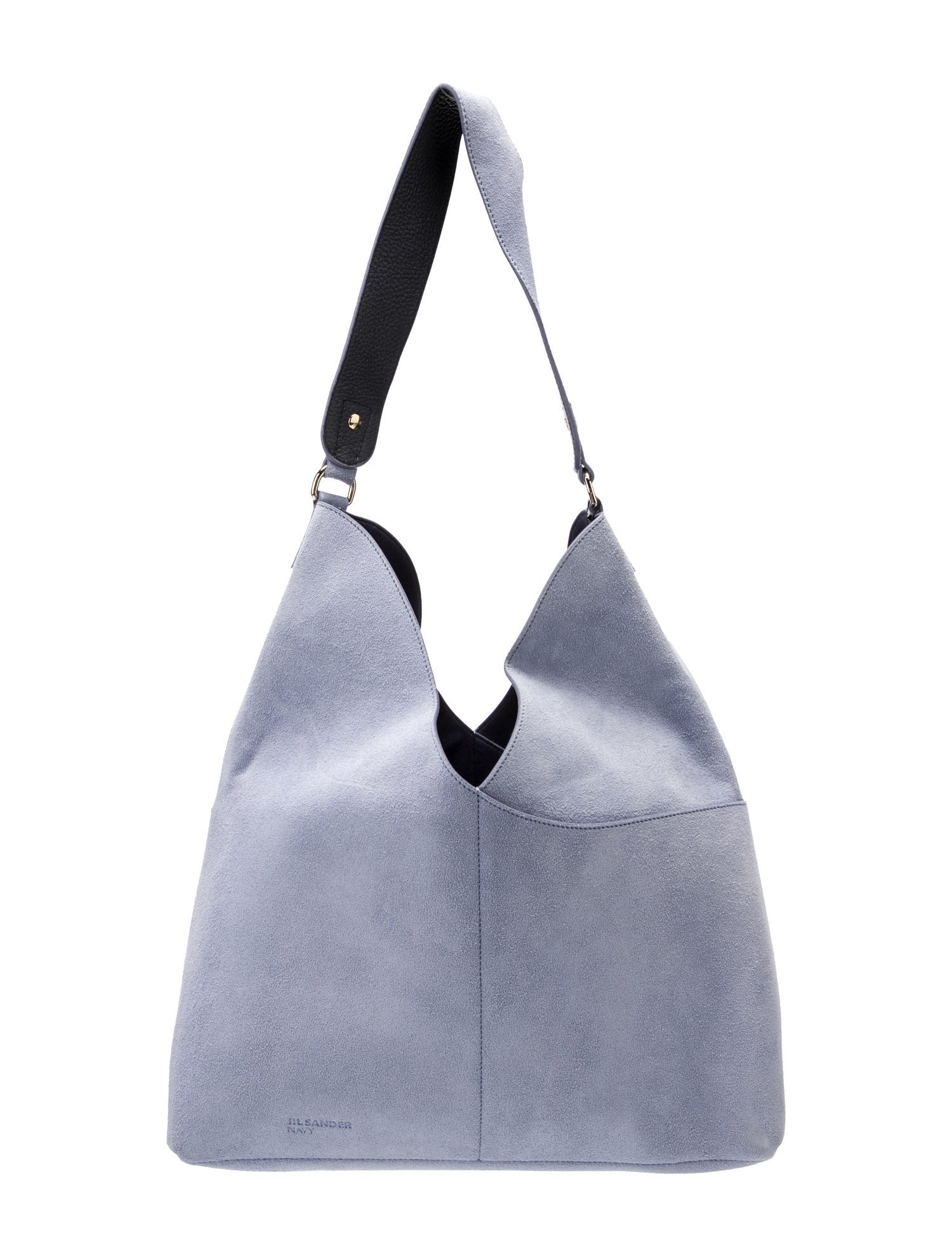 Jil Sander Navy Suede Shoulder Bag