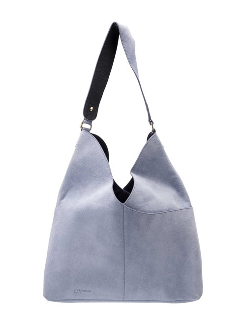 Jil Sander Navy Suede Shoulder Bag