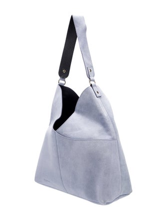 Jil Sander Navy Suede Shoulder Bag