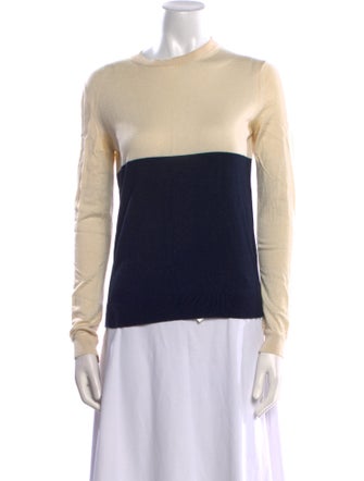 Jil Sander Navy Colorblock Pattern Scoop Neck Sweatshirt