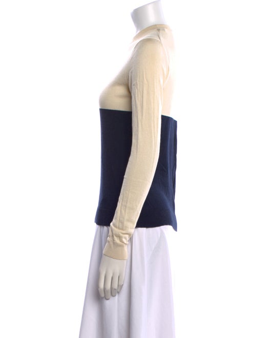 Jil Sander Navy Colorblock Pattern Scoop Neck Sweatshirt