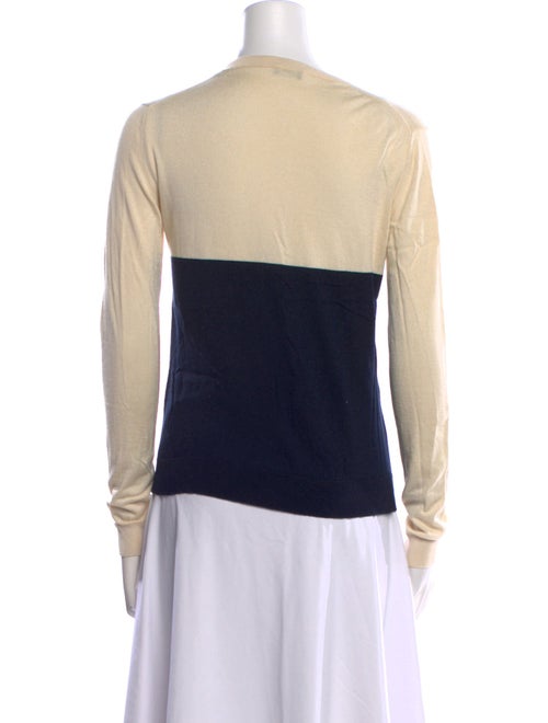 Jil Sander Navy Colorblock Pattern Scoop Neck Sweatshirt