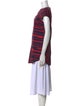 Jil Sander Navy Striped V-Neck Tunic