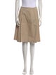 Jil Sander Navy Pleated Accents Knee-Length Skirt