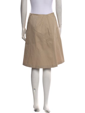 Jil Sander Navy Pleated Accents Knee-Length Skirt