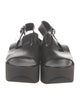 Jil Sander Navy Leather Slingback Sandals