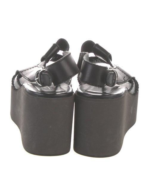 Jil Sander Navy Leather Slingback Sandals