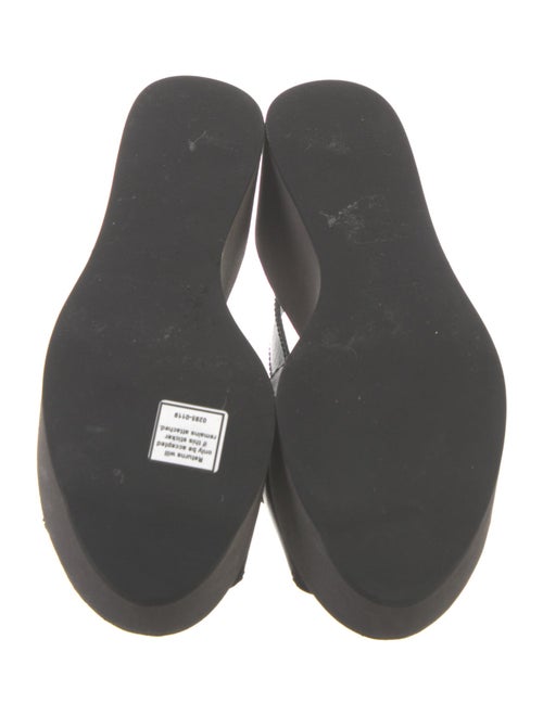 Jil Sander Navy Leather Slingback Sandals