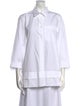 Jil Sander Navy Three-Quarter Sleeve Button-Up Top
