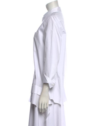 Jil Sander Navy Three-Quarter Sleeve Button-Up Top