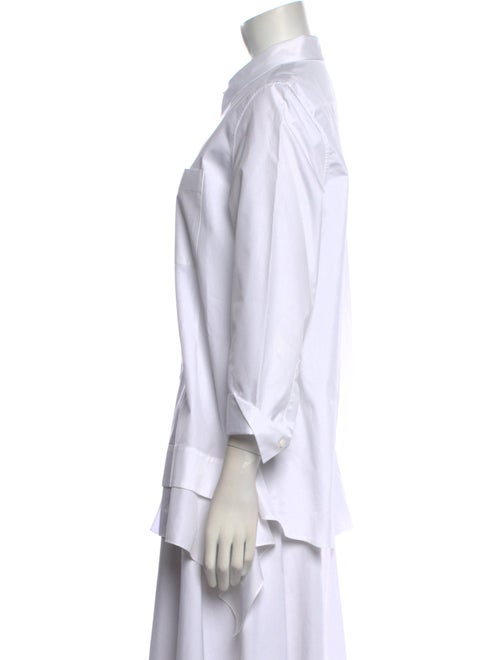 Jil Sander Navy Three-Quarter Sleeve Button-Up Top