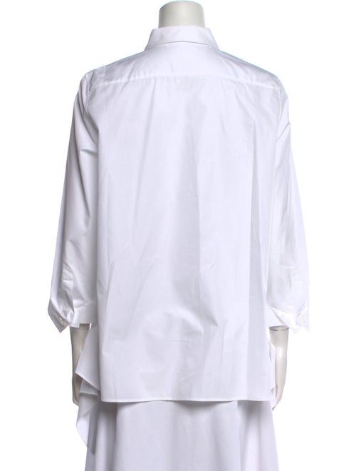 Jil Sander Navy Three-Quarter Sleeve Button-Up Top