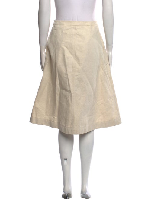 Jil Sander Navy Linen Knee-Length Skirt