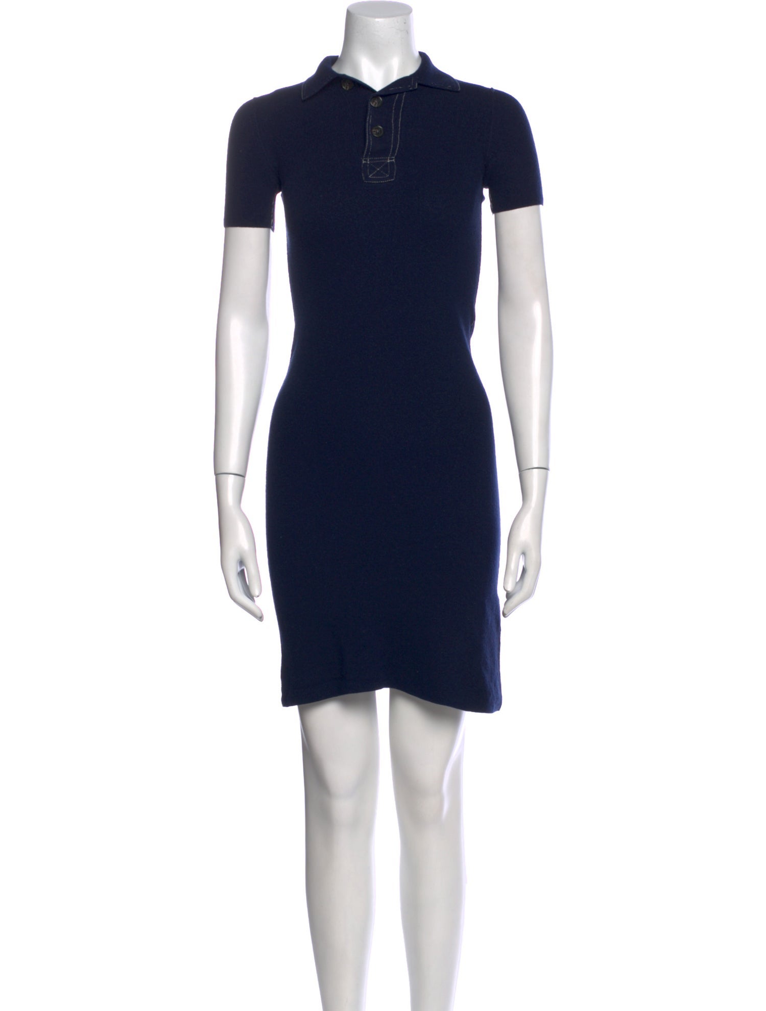 Jil Sander Navy Wool Mini Dress