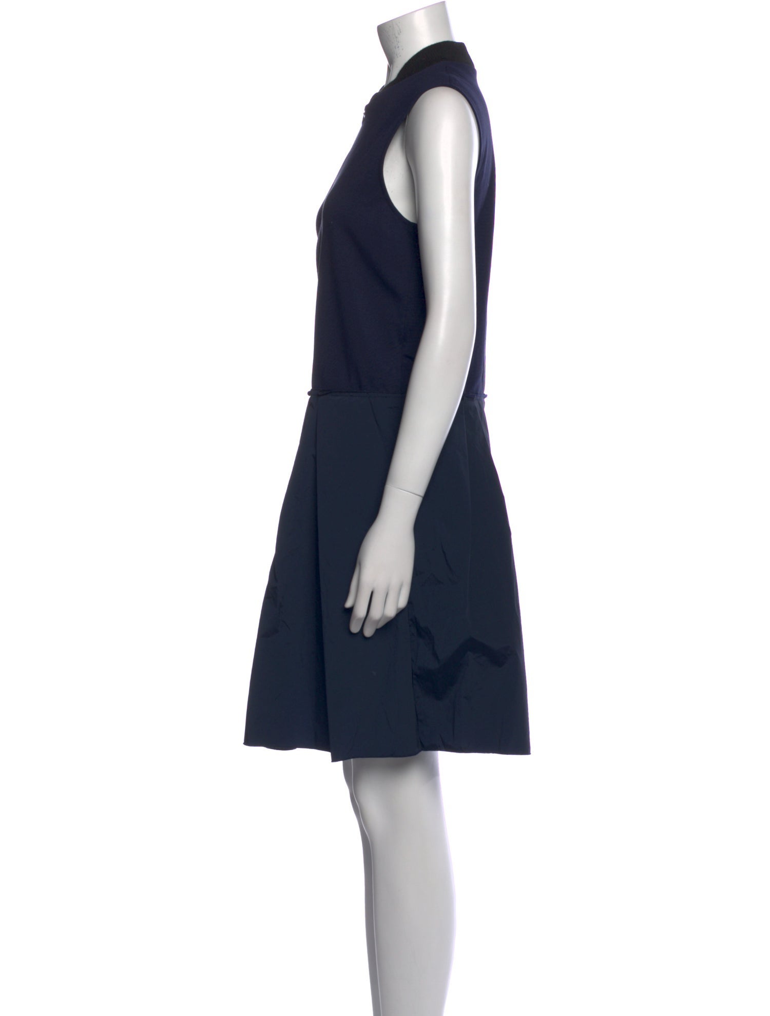 Jil Sander Navy Mock Neck Mini Dress