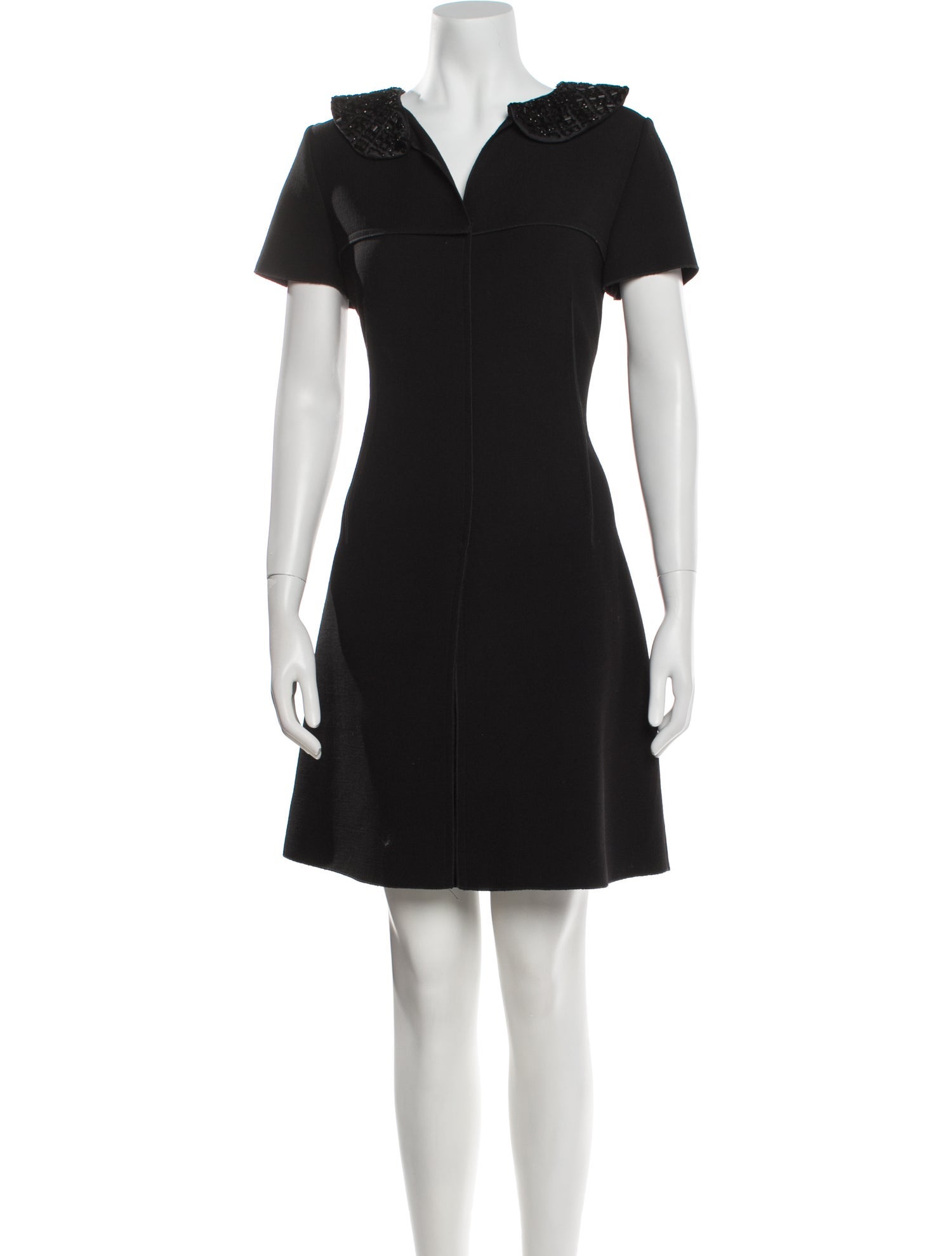Jil Sander Navy Virgin Wool Mini Dress
