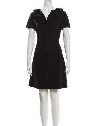 Jil Sander Navy Virgin Wool Mini Dress