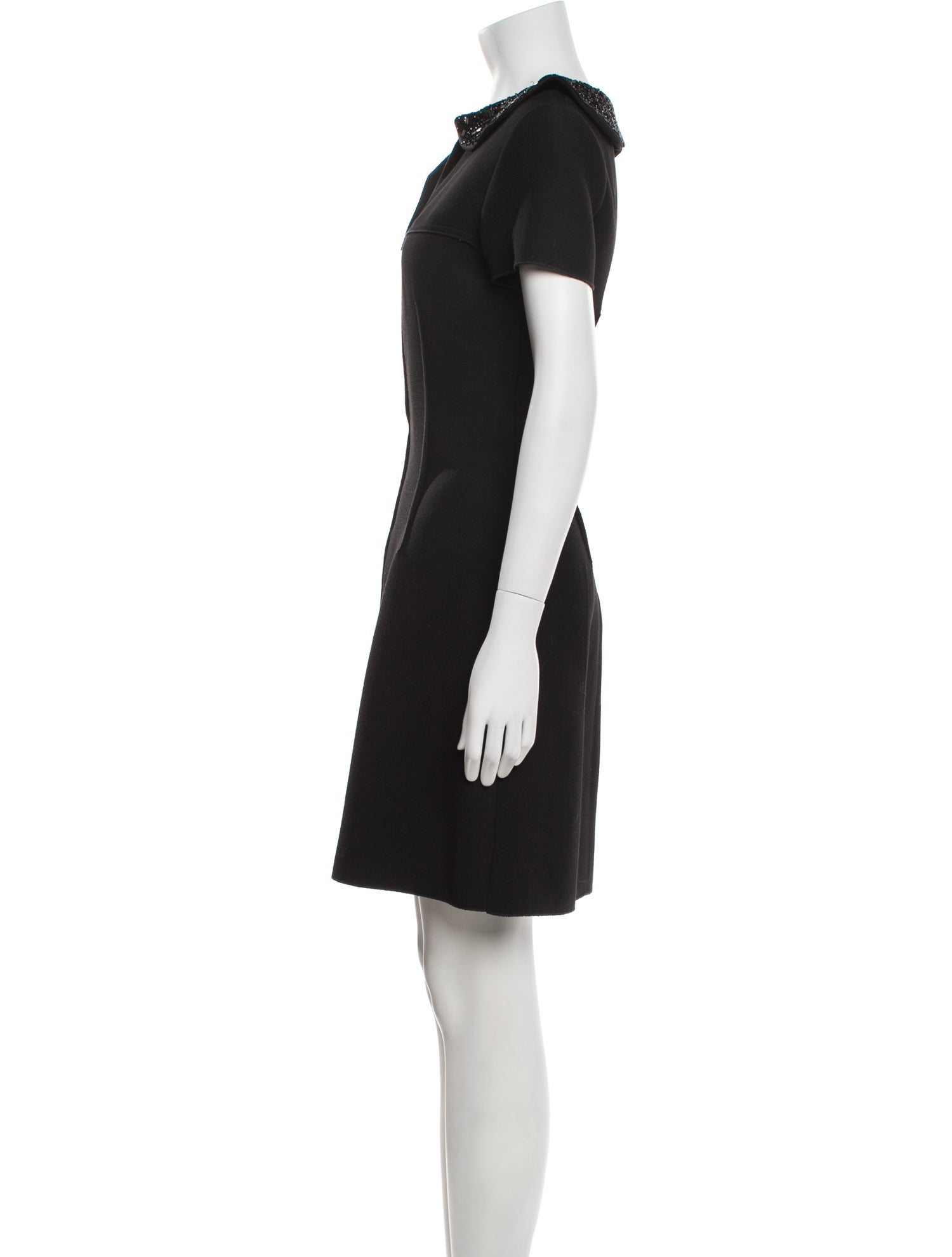 Jil Sander Navy Virgin Wool Mini Dress
