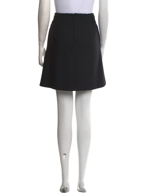 Jil Sander Navy Pleated Accents Knee-Length Skirt