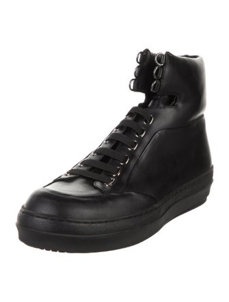 Jil Sander Navy Leather Combat Boots