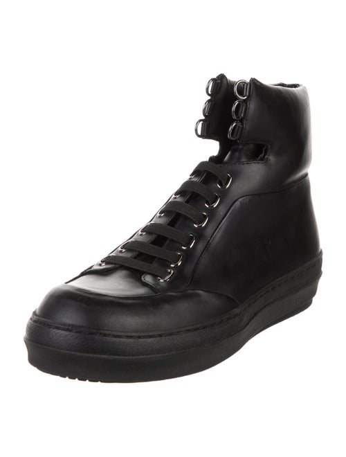 Jil Sander Navy Leather Combat Boots