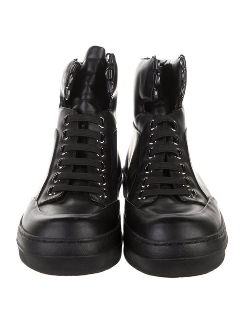 Jil Sander Navy Leather Combat Boots