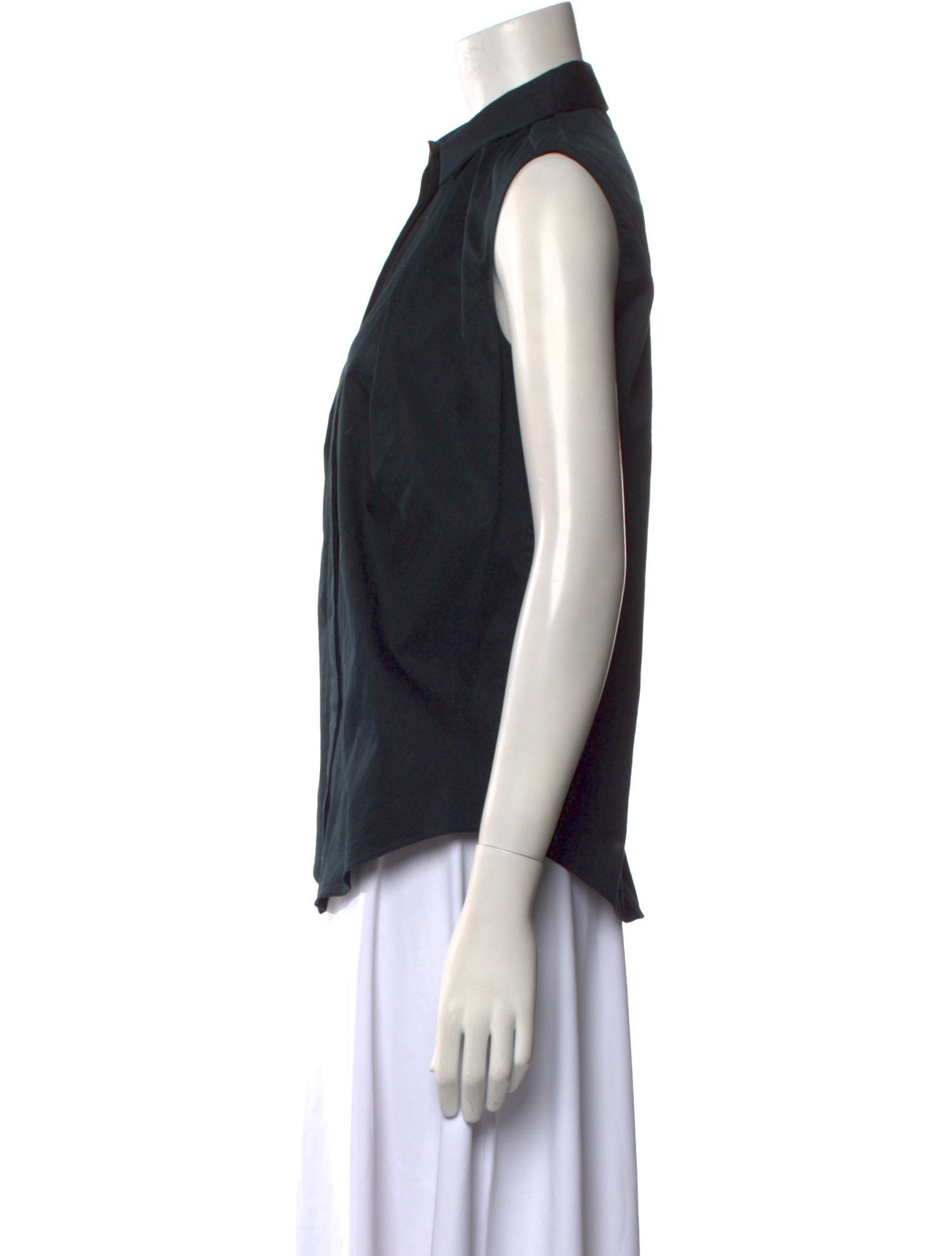 Jil Sander Navy Sleeveless Button-Up Top