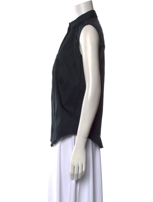 Jil Sander Navy Sleeveless Button-Up Top