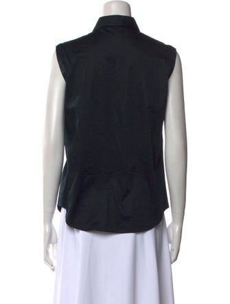Jil Sander Navy Sleeveless Button-Up Top