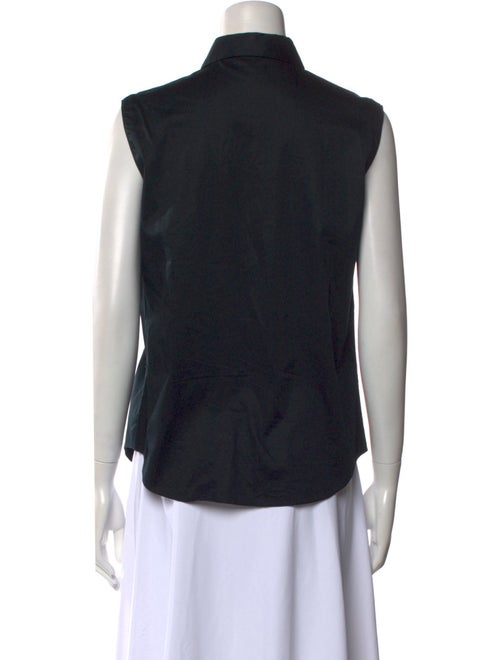 Jil Sander Navy Sleeveless Button-Up Top