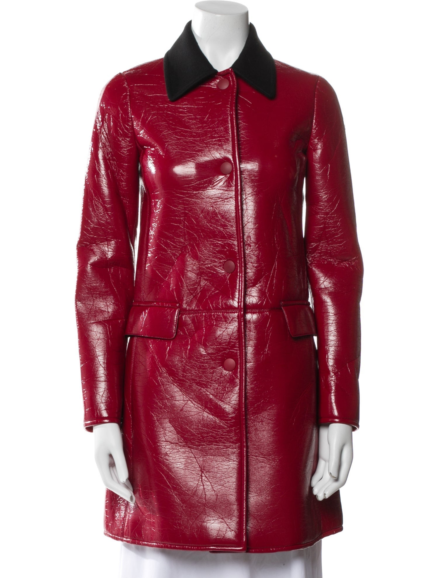 Jil Sander Navy Colorblock Pattern Trench Coat