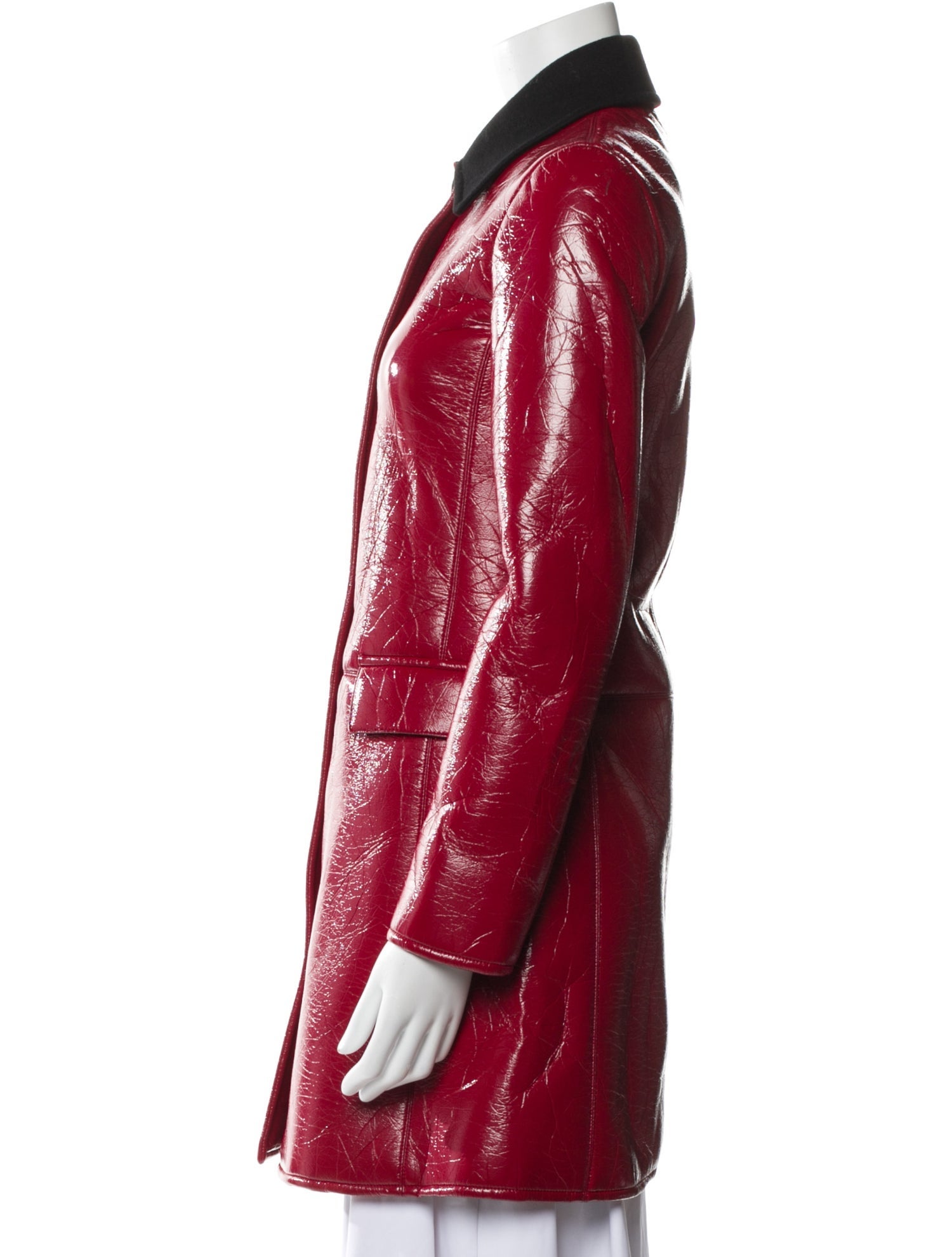 Jil Sander Navy Colorblock Pattern Trench Coat