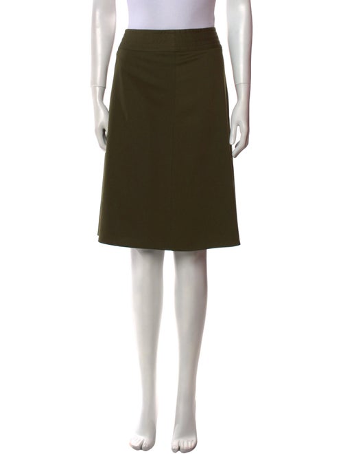 Jil Sander Navy Wool Knee-Length Skirt