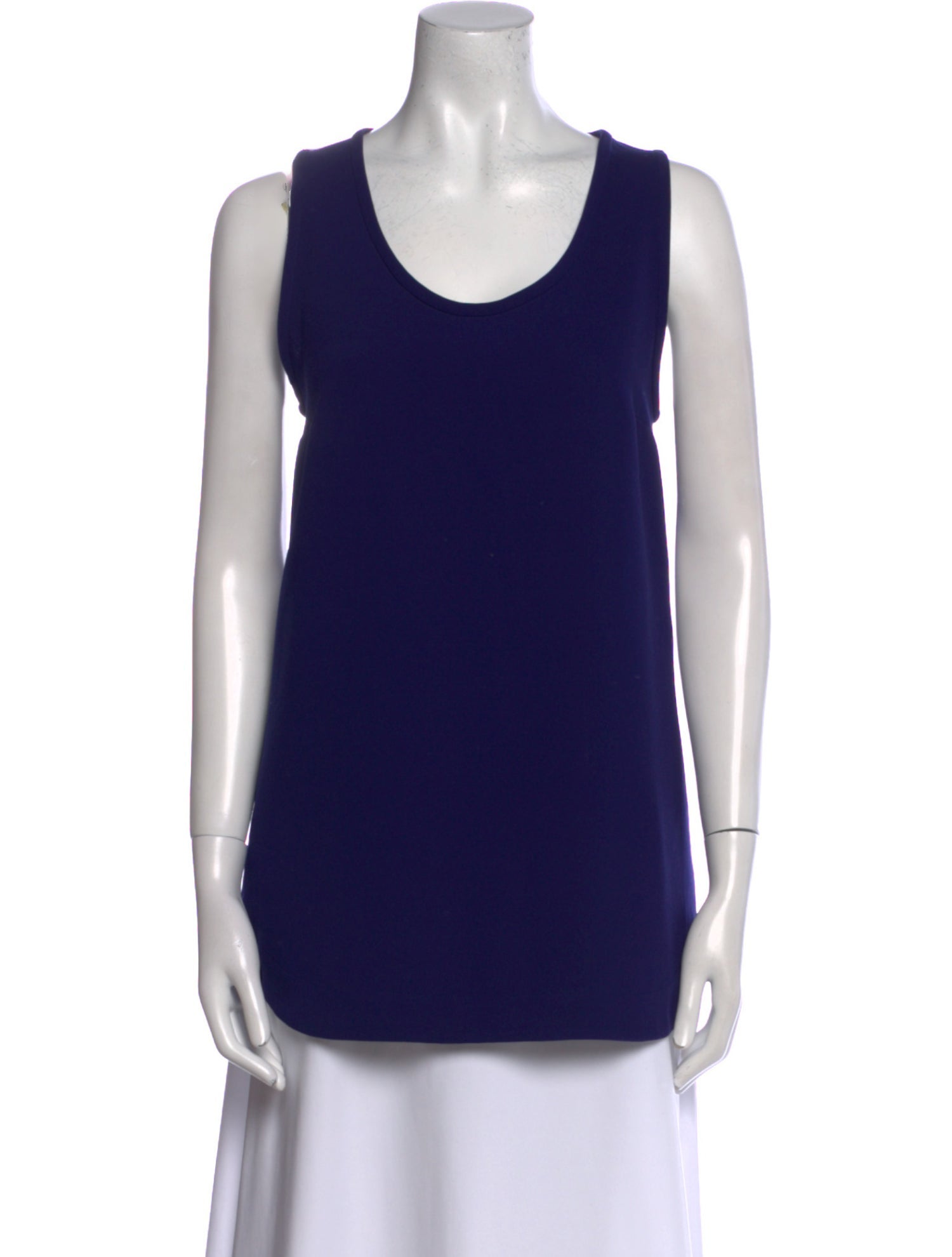 Jil Sander Navy Scoop Neck Sleeveless Top