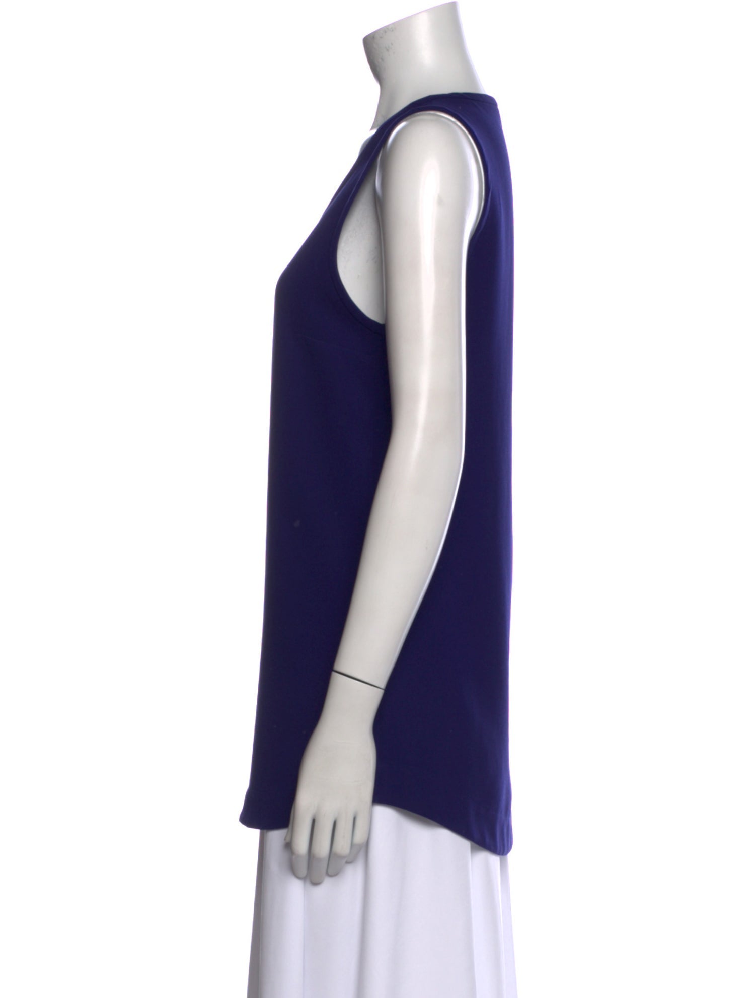 Jil Sander Navy Scoop Neck Sleeveless Top