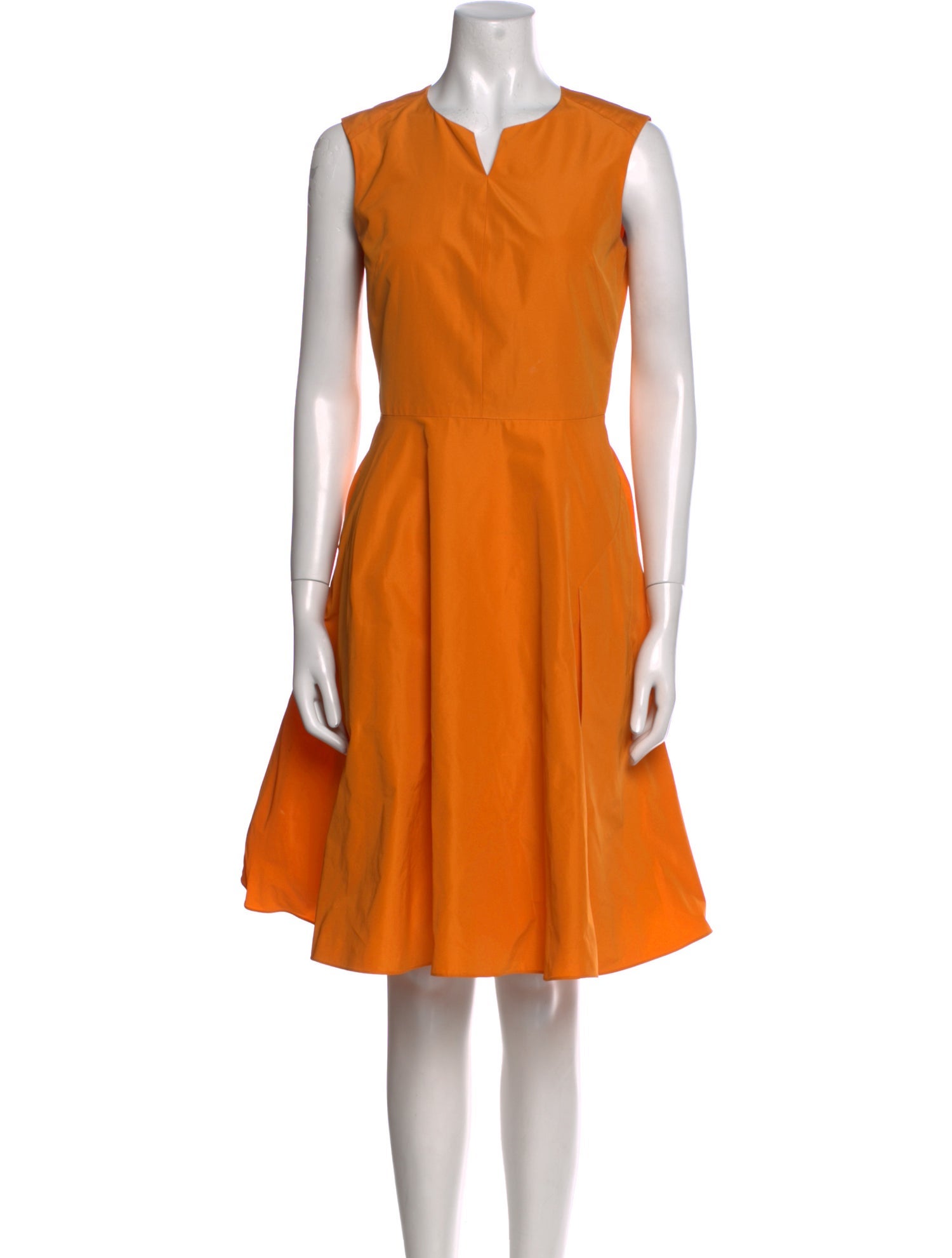 Jil Sander Navy V-Neck Knee-Length Dress