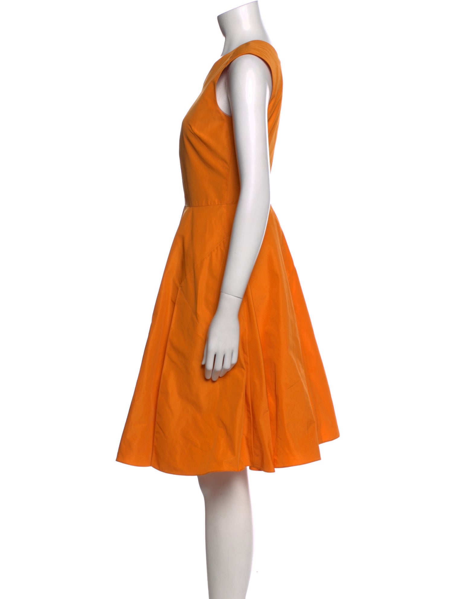 Jil Sander Navy V-Neck Knee-Length Dress