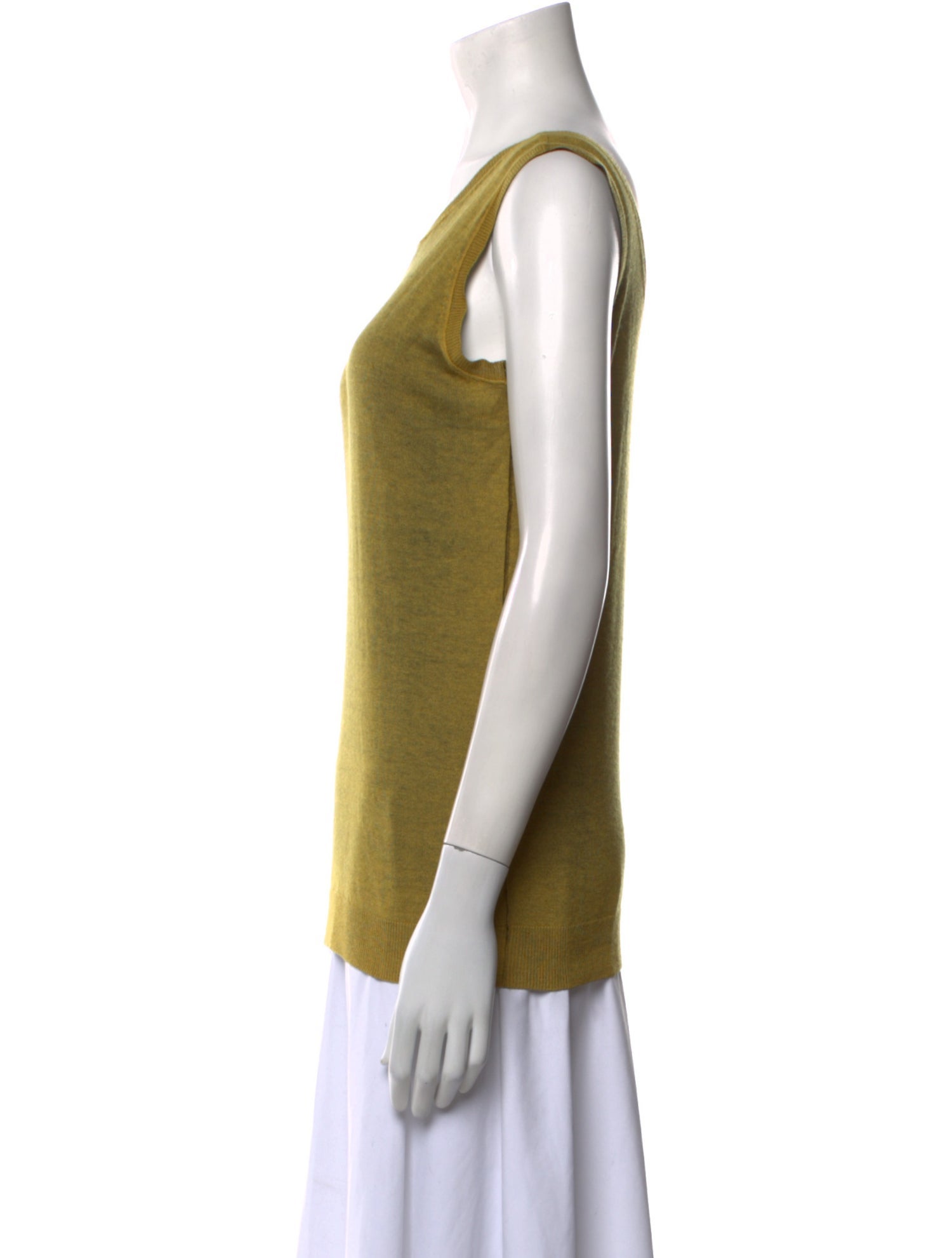 Jil Sander Navy Silk Scoop Neck Top