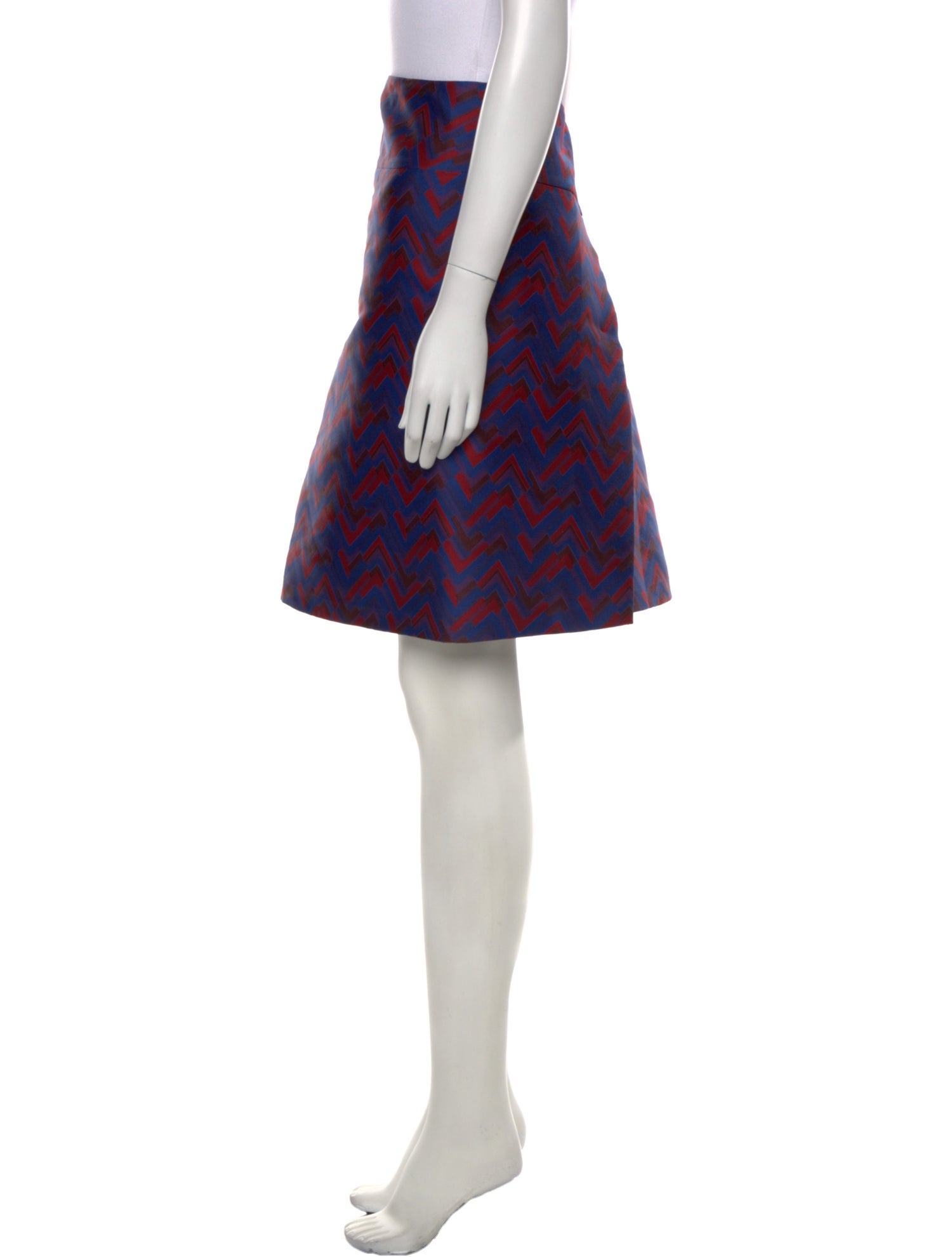 Jil Sander Navy Printed Knee-Length Skirt