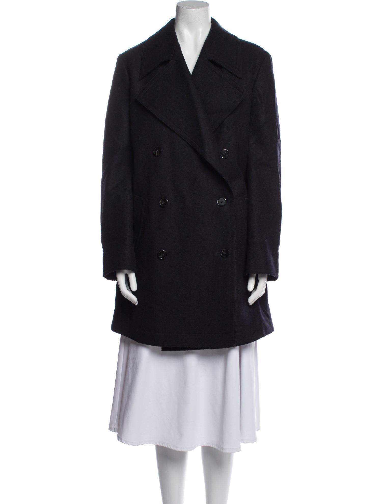 Jil Sander Navy Virgin Wool Peacoat
