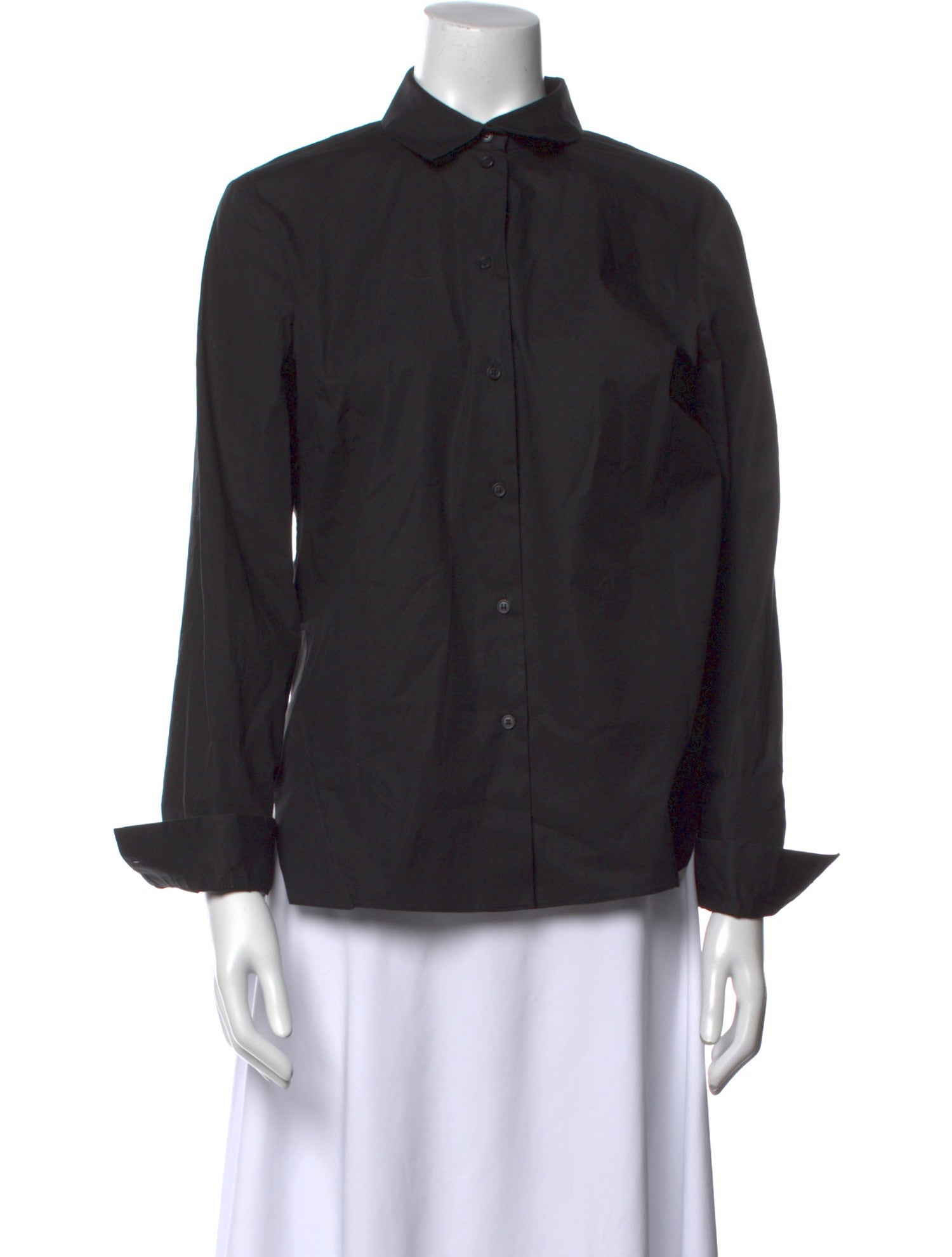 Jil Sander Navy Three-Quarter Sleeve Button-Up Top