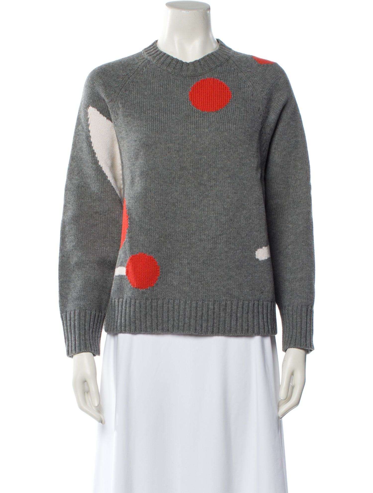 Jil Sander Navy Wool Graphic Print Sweater