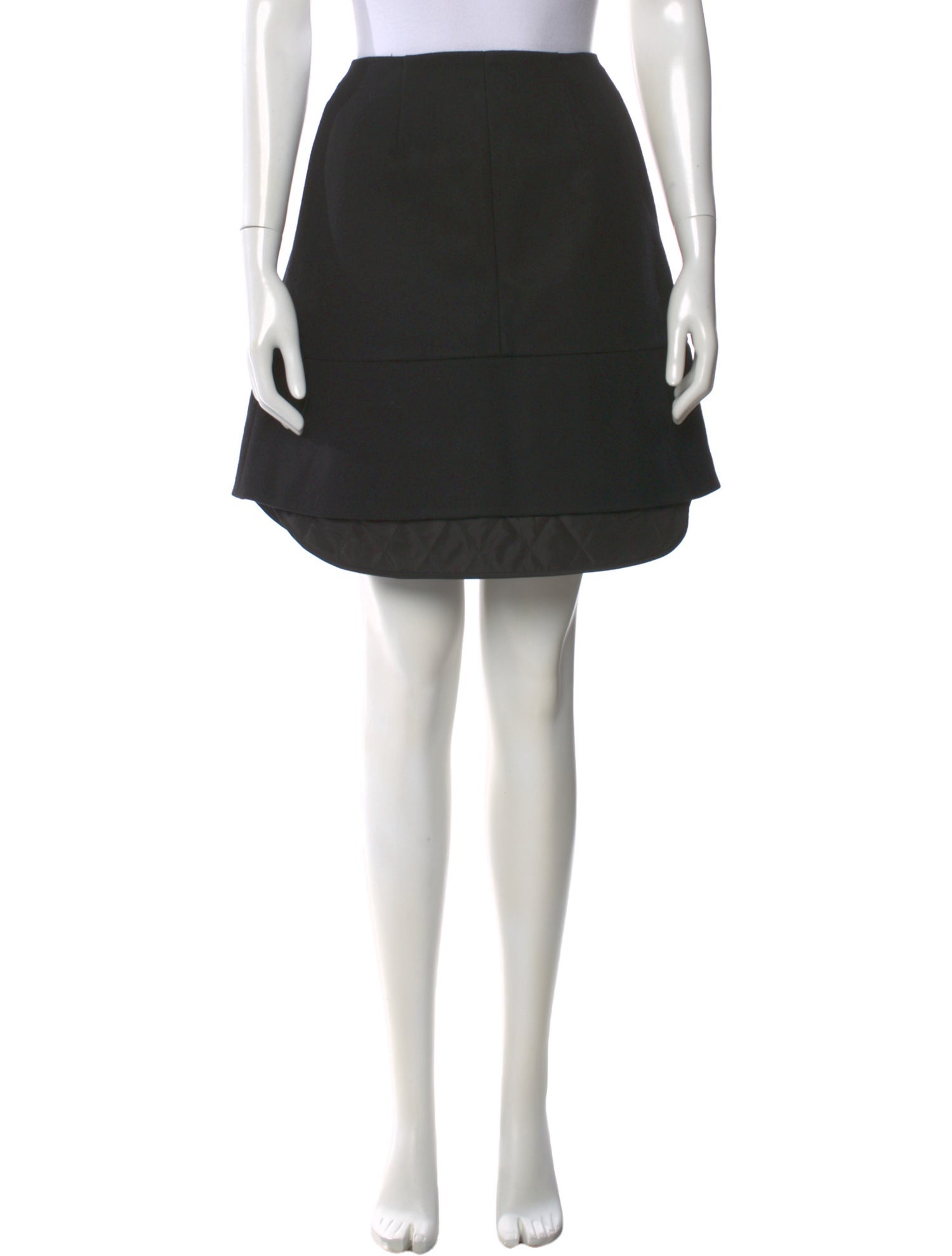 Jil Sander Navy Virgin Wool Knee-Length Skirt