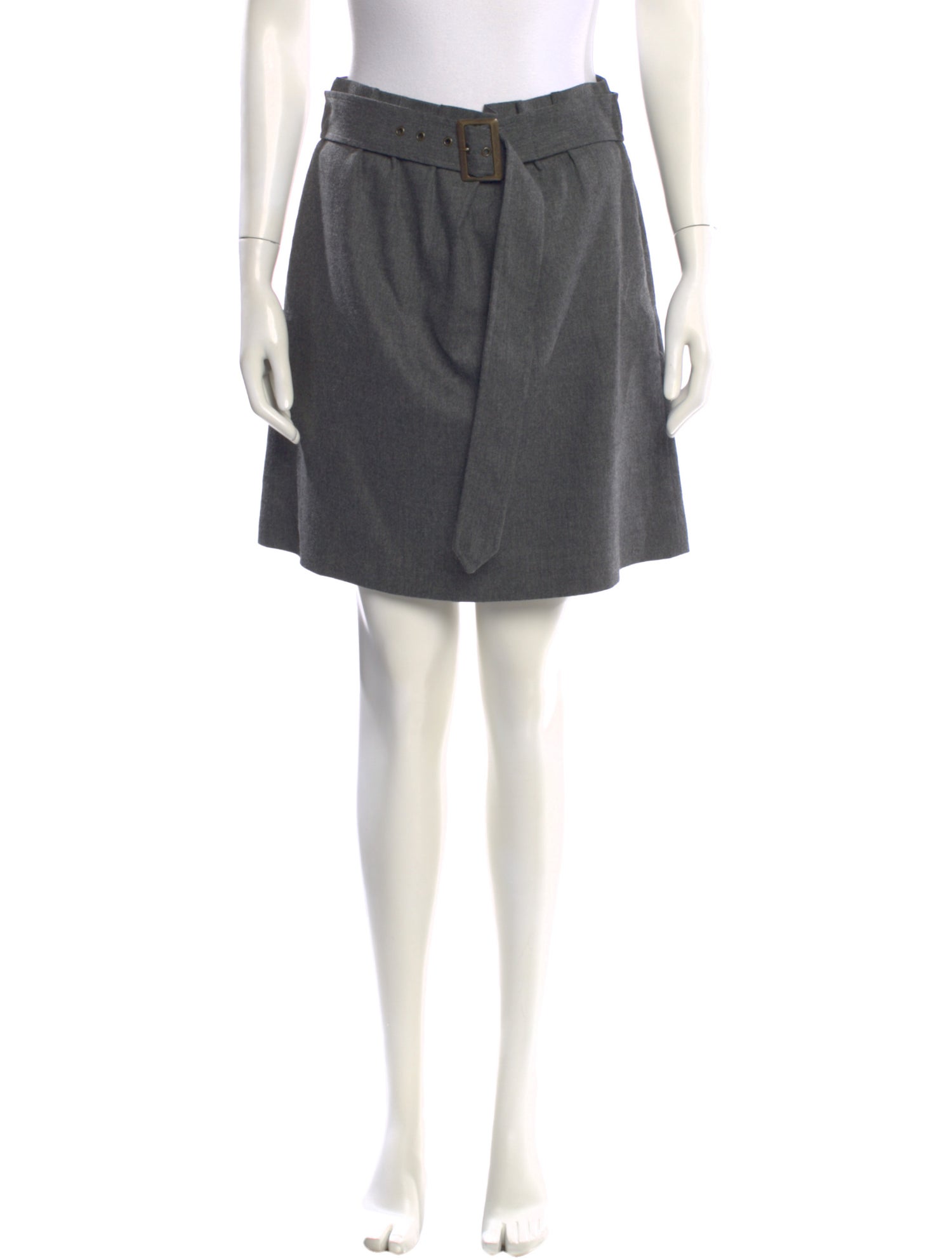 Jil Sander Navy Pleated Accents Mini Skirt